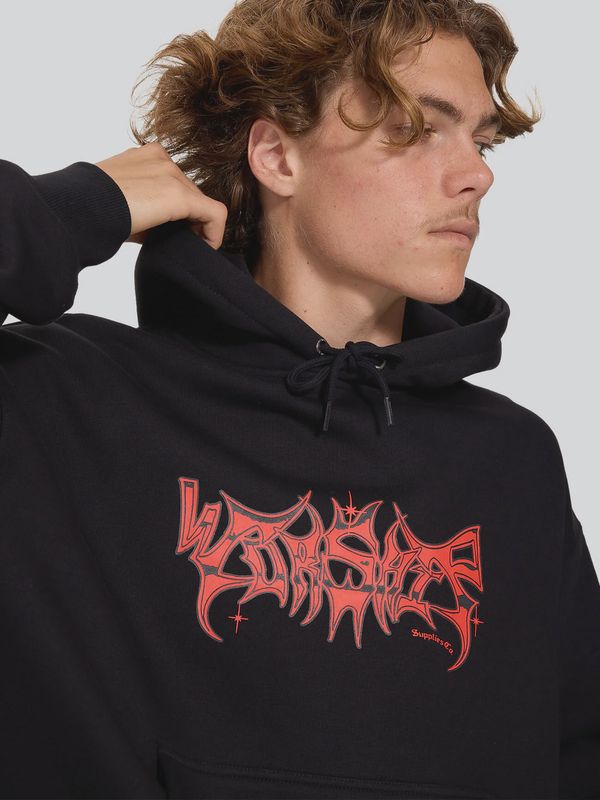 WORSHIP MENS OBSIDIAN PULLOVER HOOD - BLACK