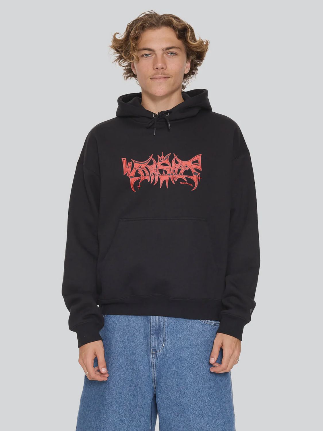 WORSHIP MENS OBSIDIAN PULLOVER HOOD - BLACK