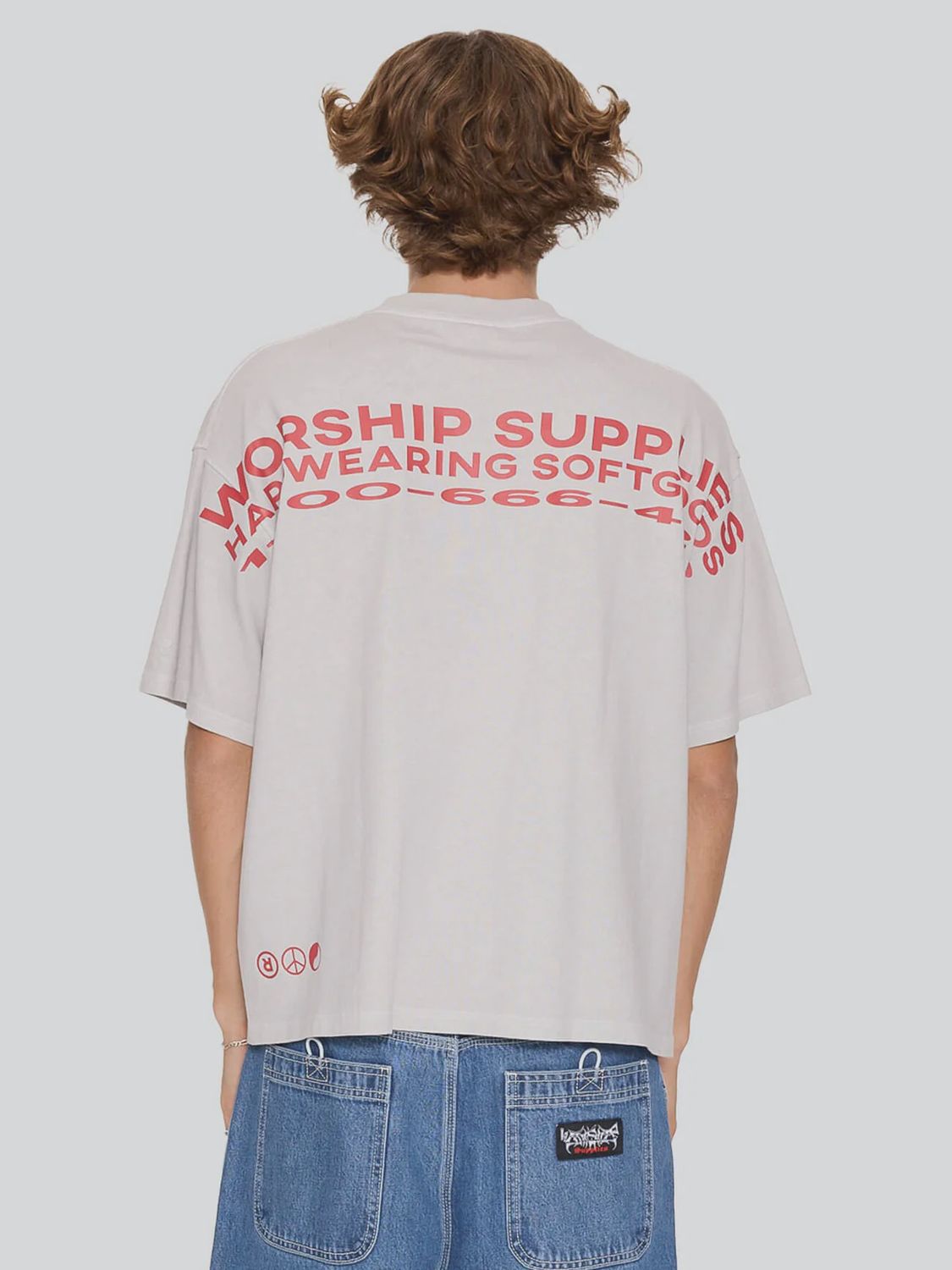 WORSHIP MENS DATA POINT BOX CROP TEE - VAPOUR GREY