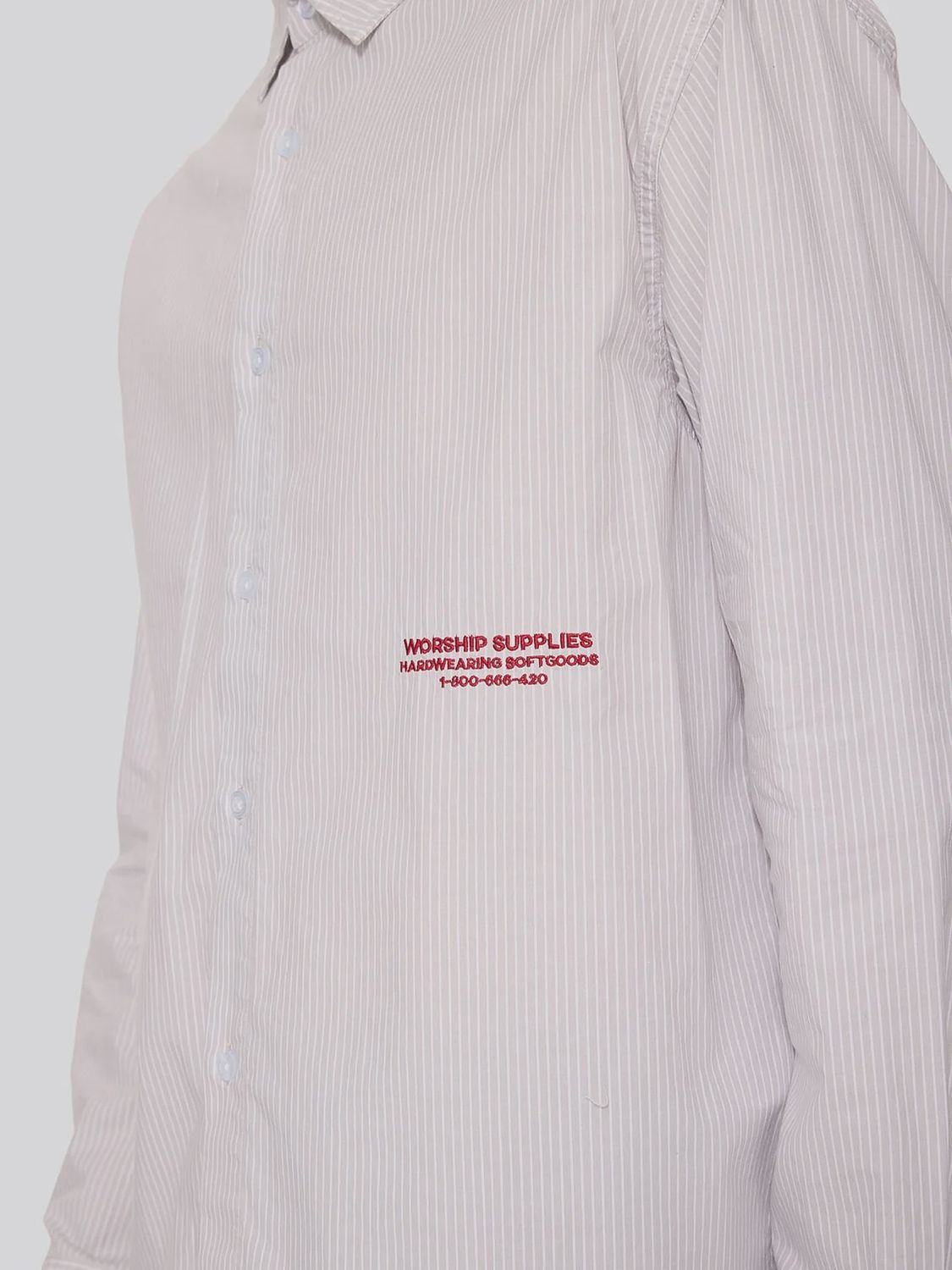 WORSHIP MENS DATA POINT CROP LONG SLEEVE SHIRT - VAPOUR GREY