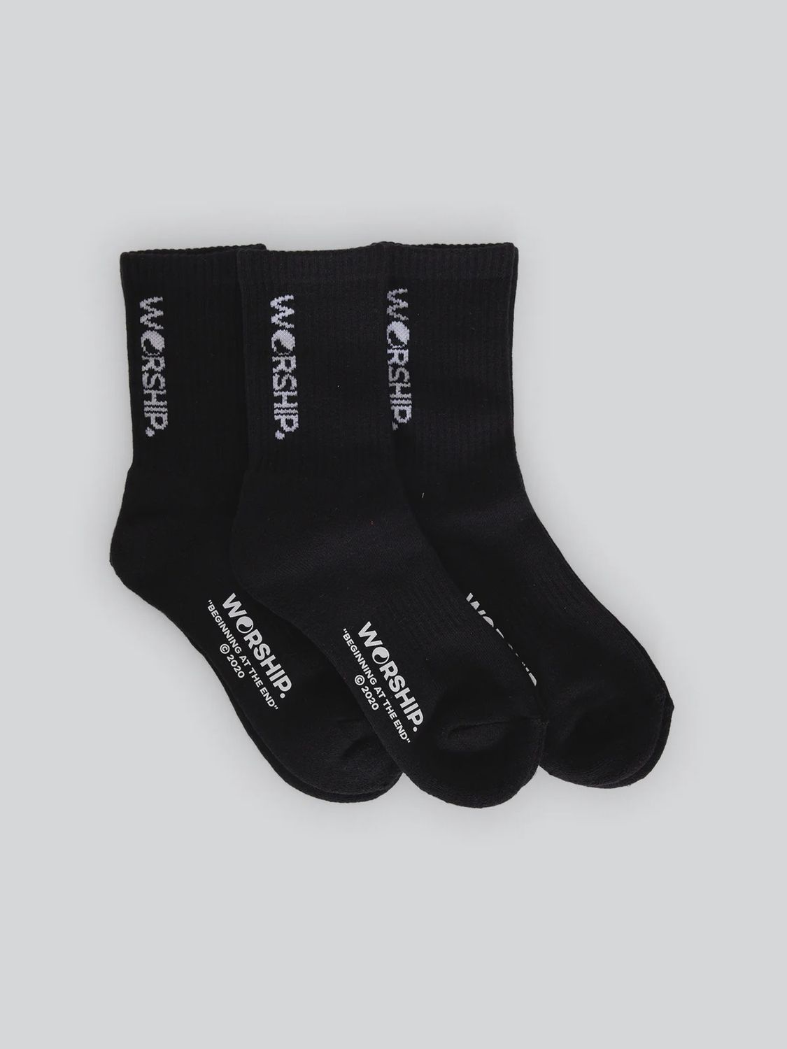 WORSHIP WOMENS WOMENS CORE SOCKS 3 PACK - BLACK