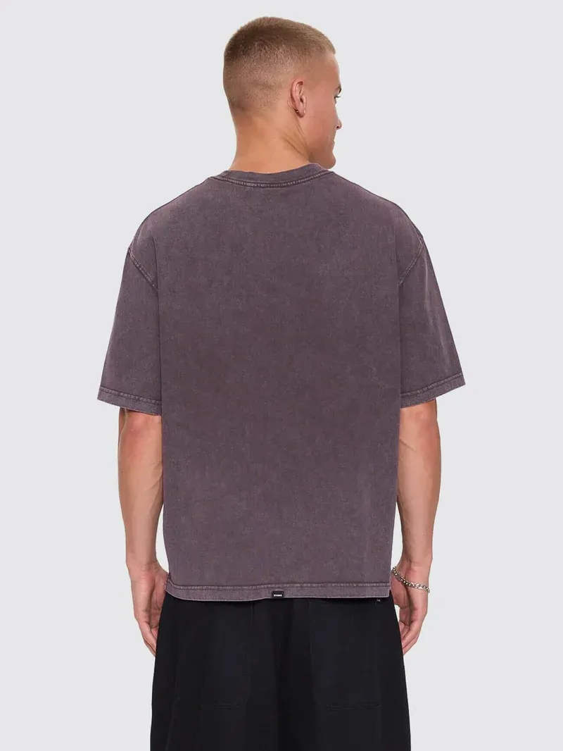 THRILLS MENS NATURAL OCCURENCE OVERSIZE BOX CROP TEE - PURPLE BLACK MARBLE