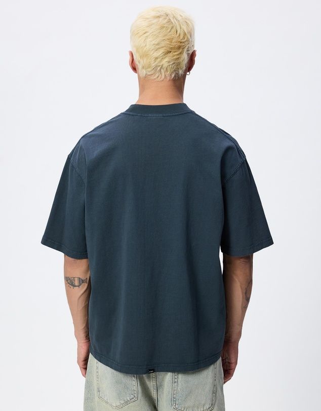 THRILLS MENS STAGGER OVERSIZE BOX CROP TEE - PETROL