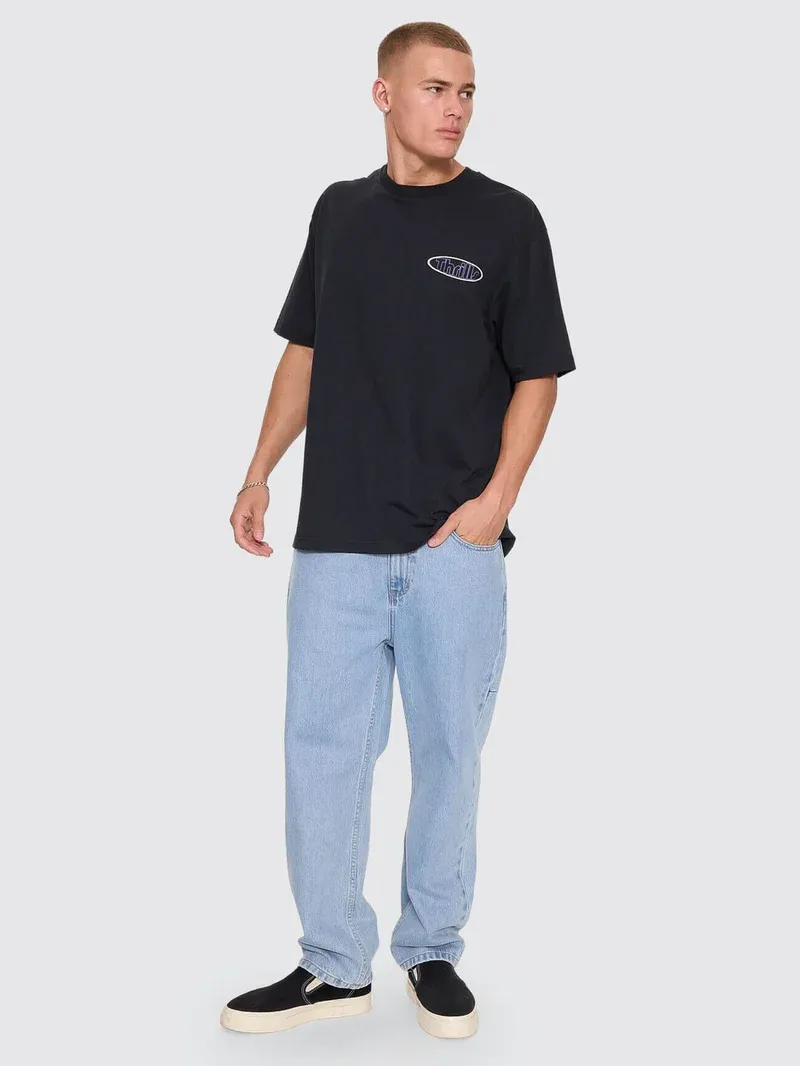 THRILLS MENS VAL FOR THE WIN OVERSIZE TEE - FADED BLACK