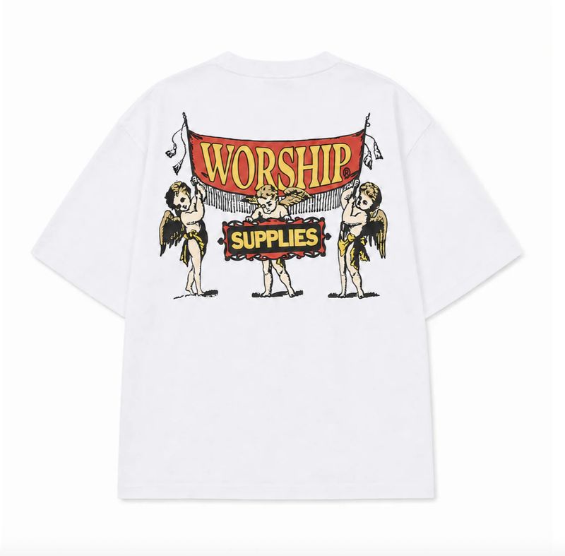 WORSHIP MENS BANNERMAN TEE - WHITE