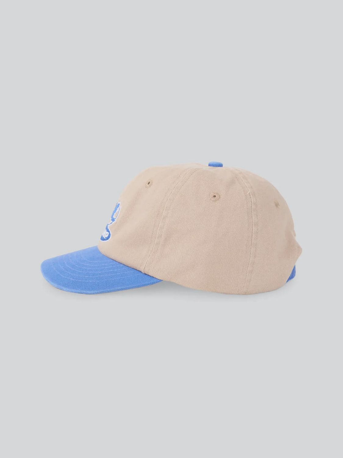 WORSHIP MENS SHADOW CHERUB 6 PANEL SHORT BRIM HAT - BLUE - TAN