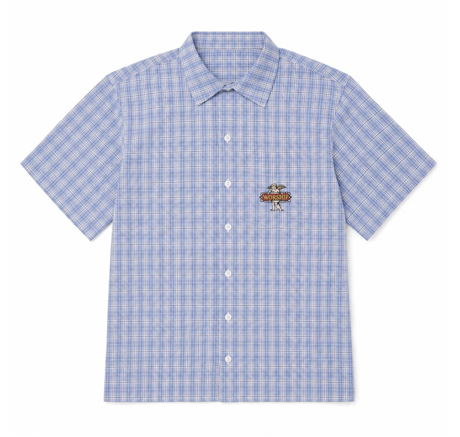 WORSHIP MENS BANNERMAN SHORT SLEEVE SHIRT - BLUE