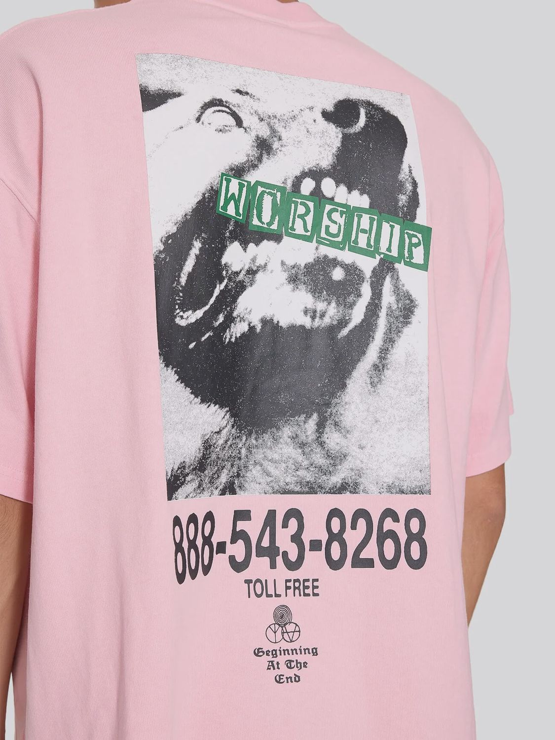 WORSHIP MENS DOGS LIFE CROP TEE - PARFAIT PINK