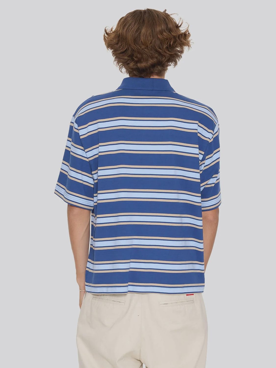 WORSHIP MENS SHADOW CHERUB SHORT SLEEVE GOLF POLO - BLUE