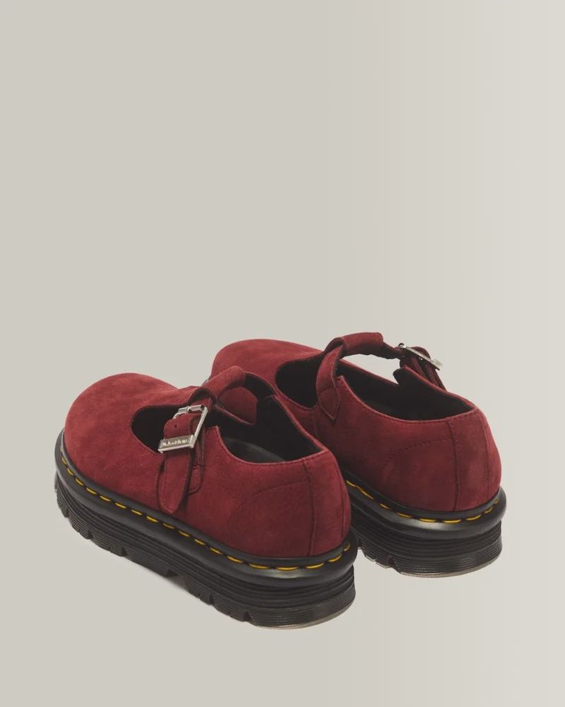 DR MARTENS ZEBZAG MARY JANE - CHERRY RED MILLED NUBUCK