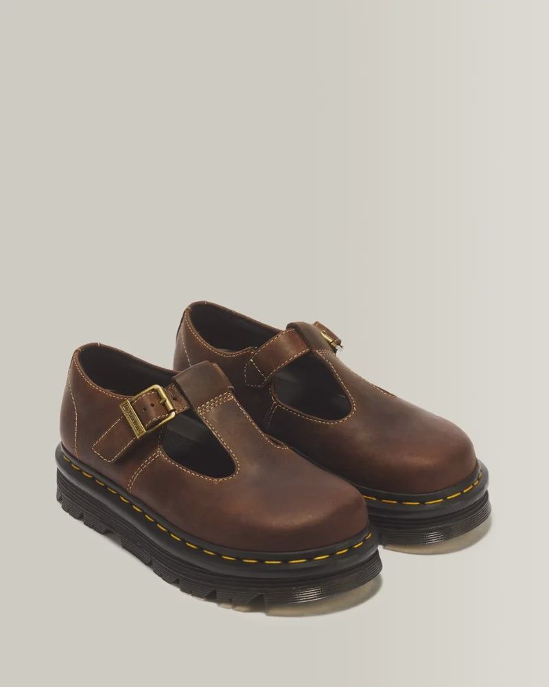 DR MARTENS ZEBZAG MARY JANE - DARK BROWN CRAZY HORSE