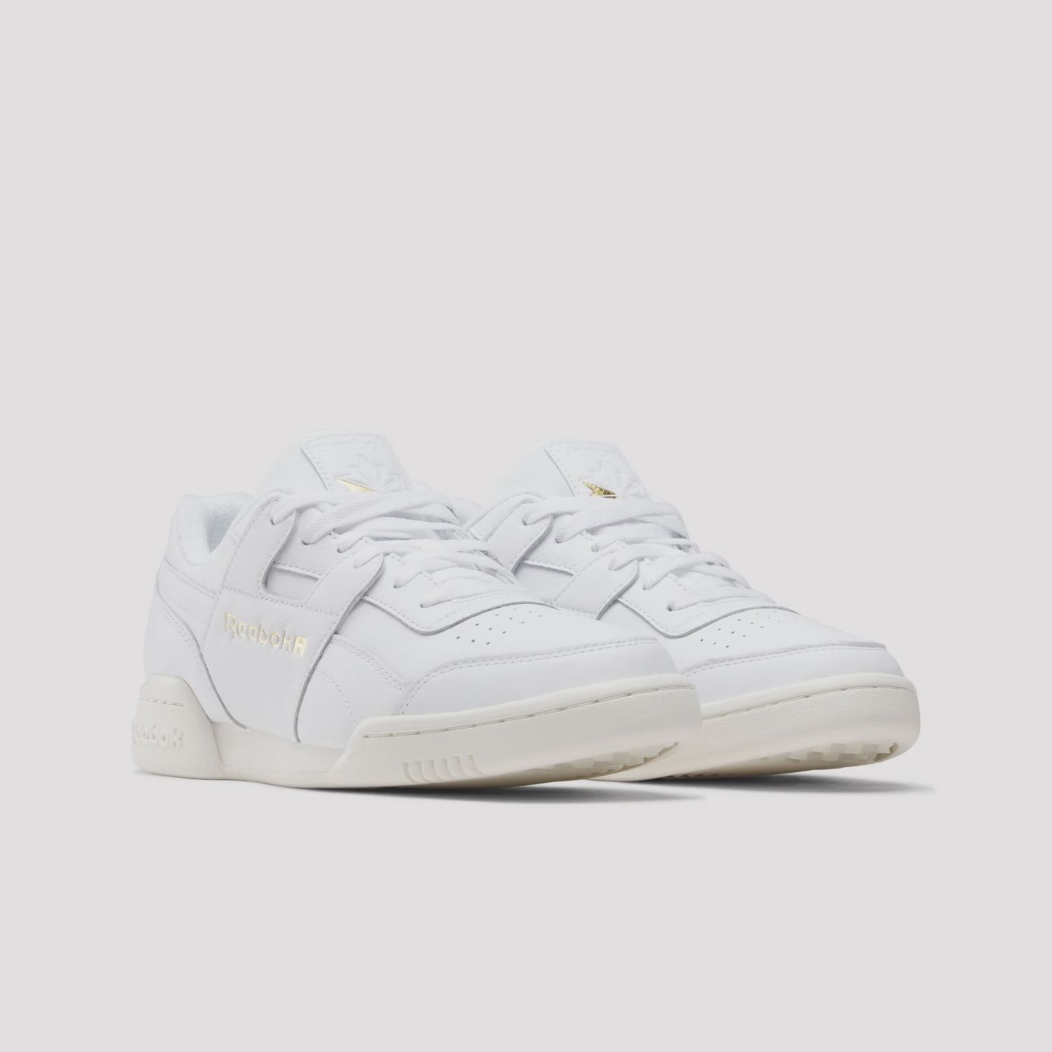 REEBOK UNISEX WORKOUT PLUS SHOE - CHALK/FTWRWHITE/GOLDMETALLIC