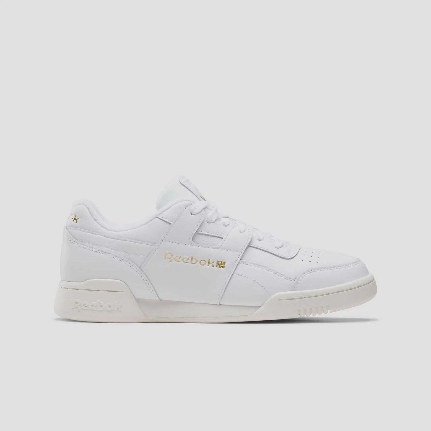 REEBOK UNISEX WORKOUT PLUS SHOE - CHALK/FTWRWHITE/GOLDMETALLIC