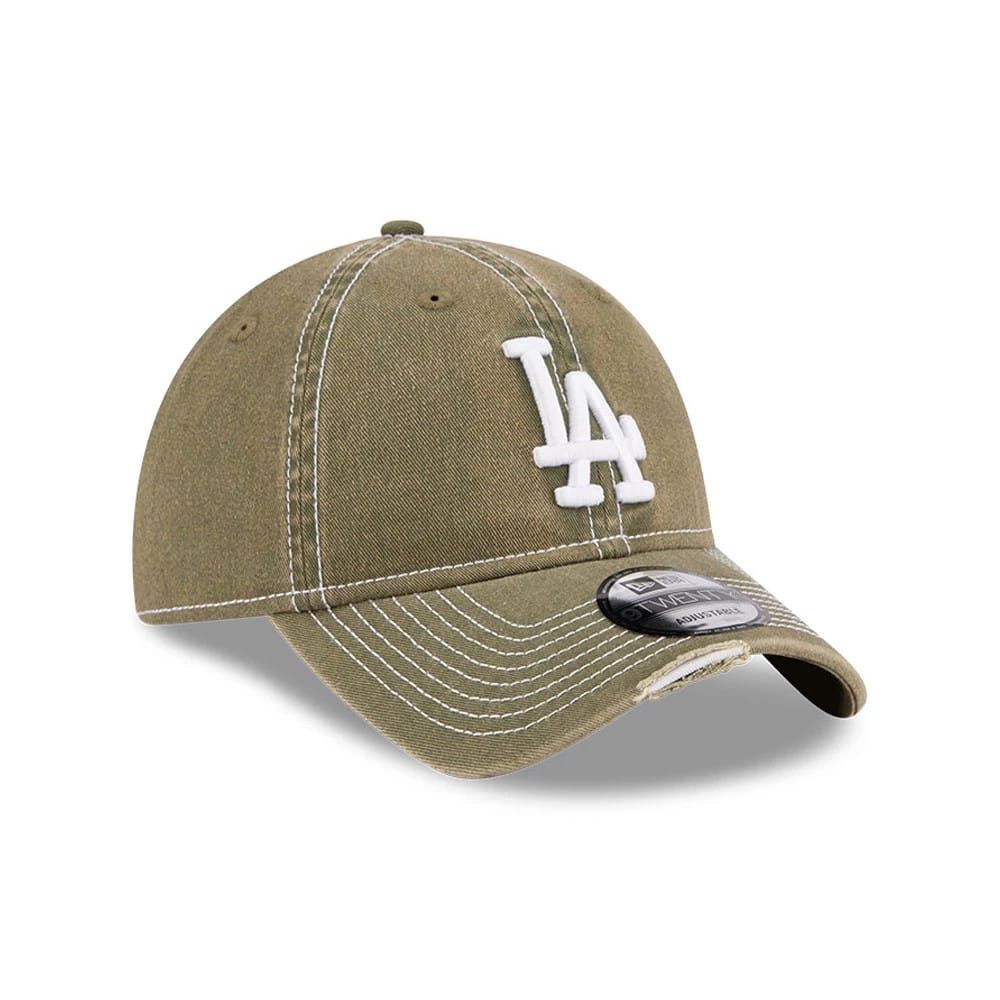 NEW ERA 9TWENTY LA DODGERS MBL ADJUSTABLE CAP - STENCIL DISTRESS GREEN