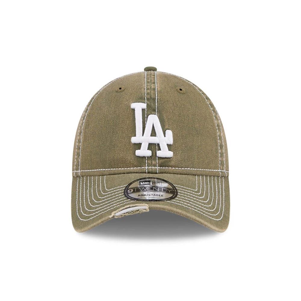 NEW ERA 9TWENTY LA DODGERS MBL ADJUSTABLE CAP - STENCIL DISTRESS GREEN