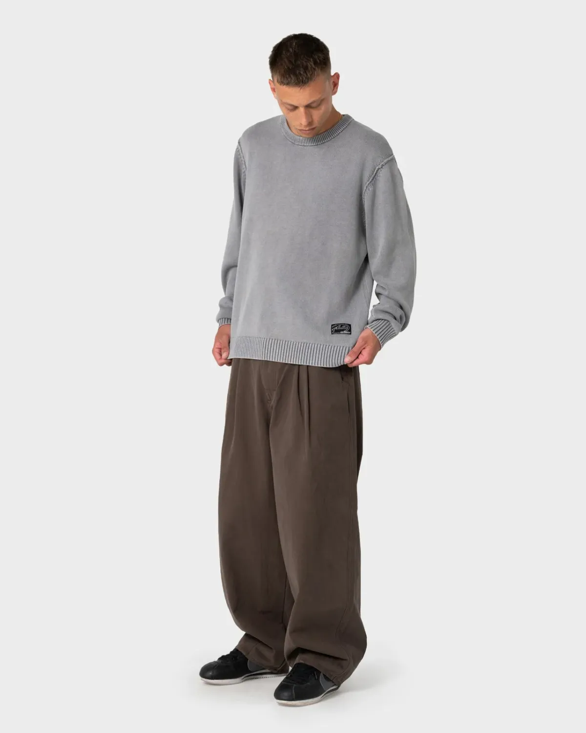 RUSTY MENS DECODE SWEATER - STEEL BLUE
