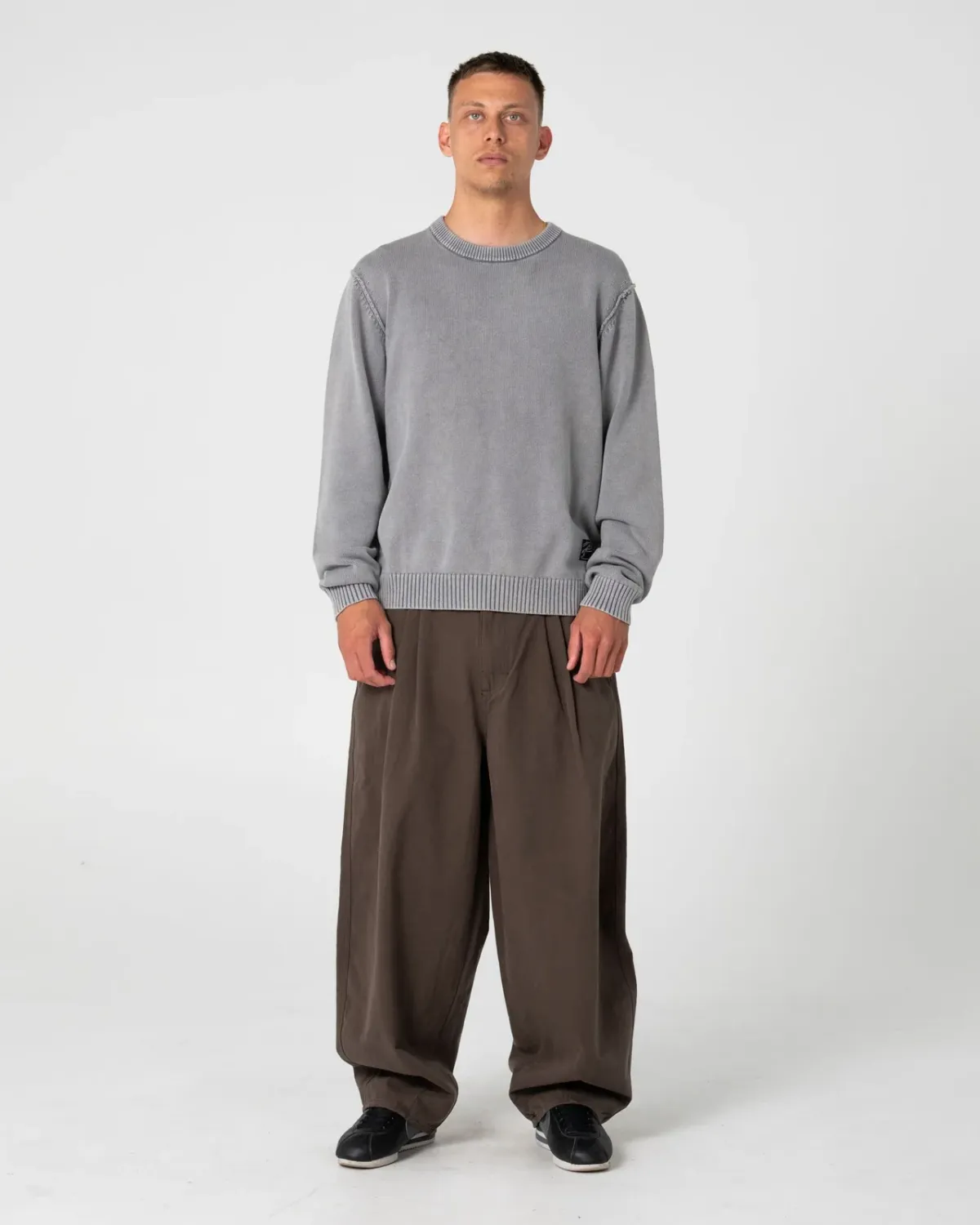 RUSTY MENS DECODE SWEATER - STEEL BLUE