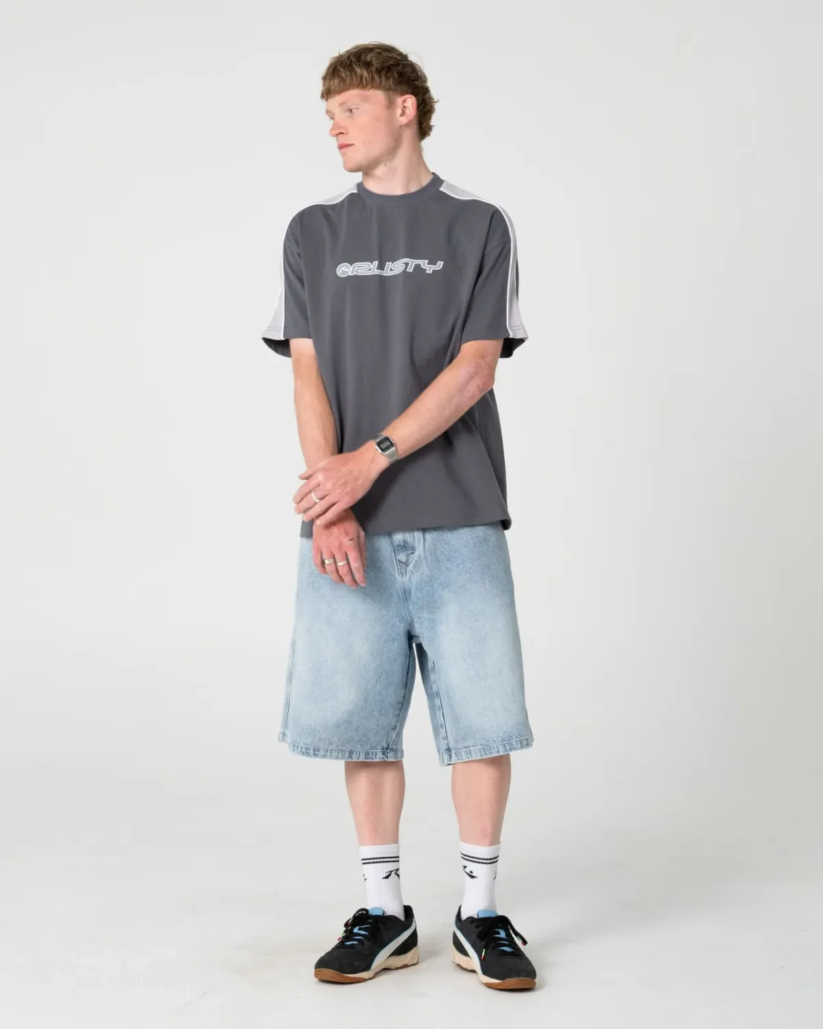 RUSTY MENS ALONSO 3.0 SHORT SLEEVE TEE - STEEL