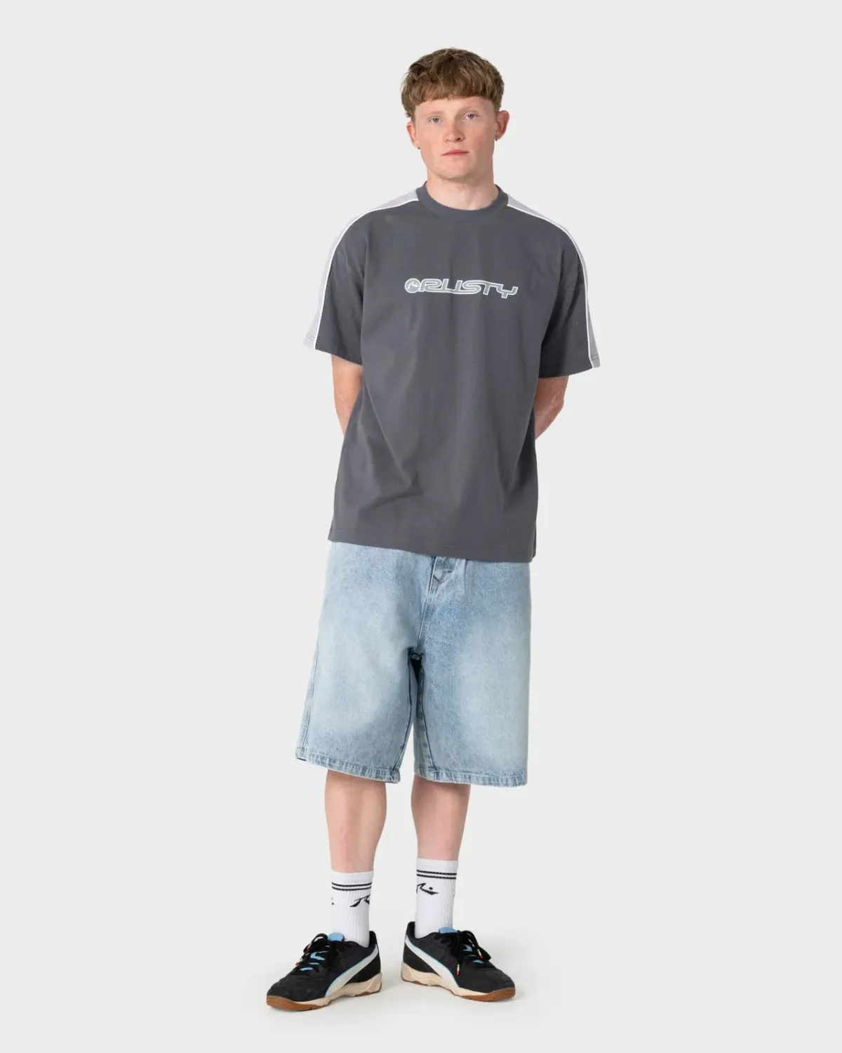 RUSTY MENS ALONSO 3.0 SHORT SLEEVE TEE - STEEL