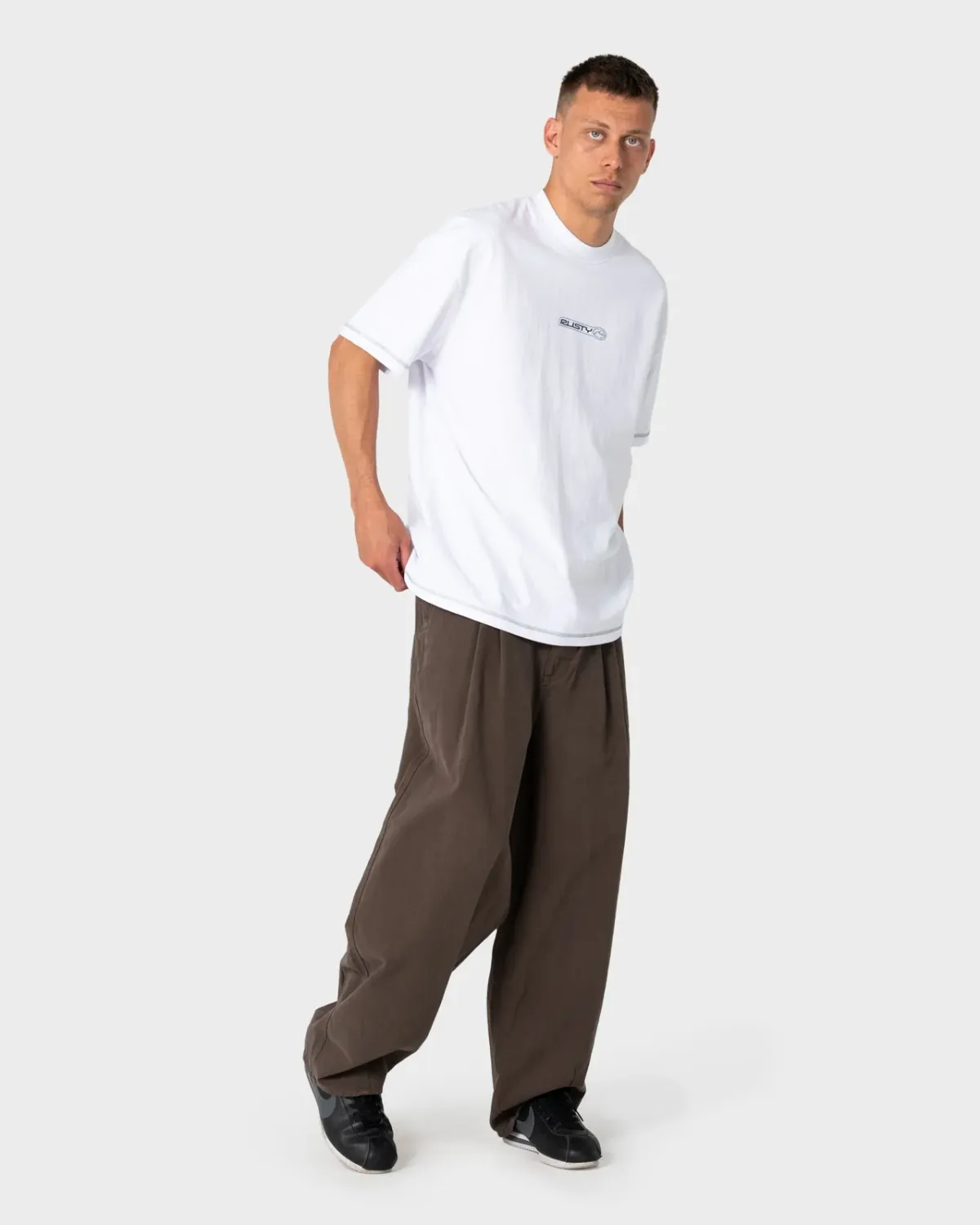 RUSTY MENS BUS DOWN SHORT SLEEVE TEE - WHITE