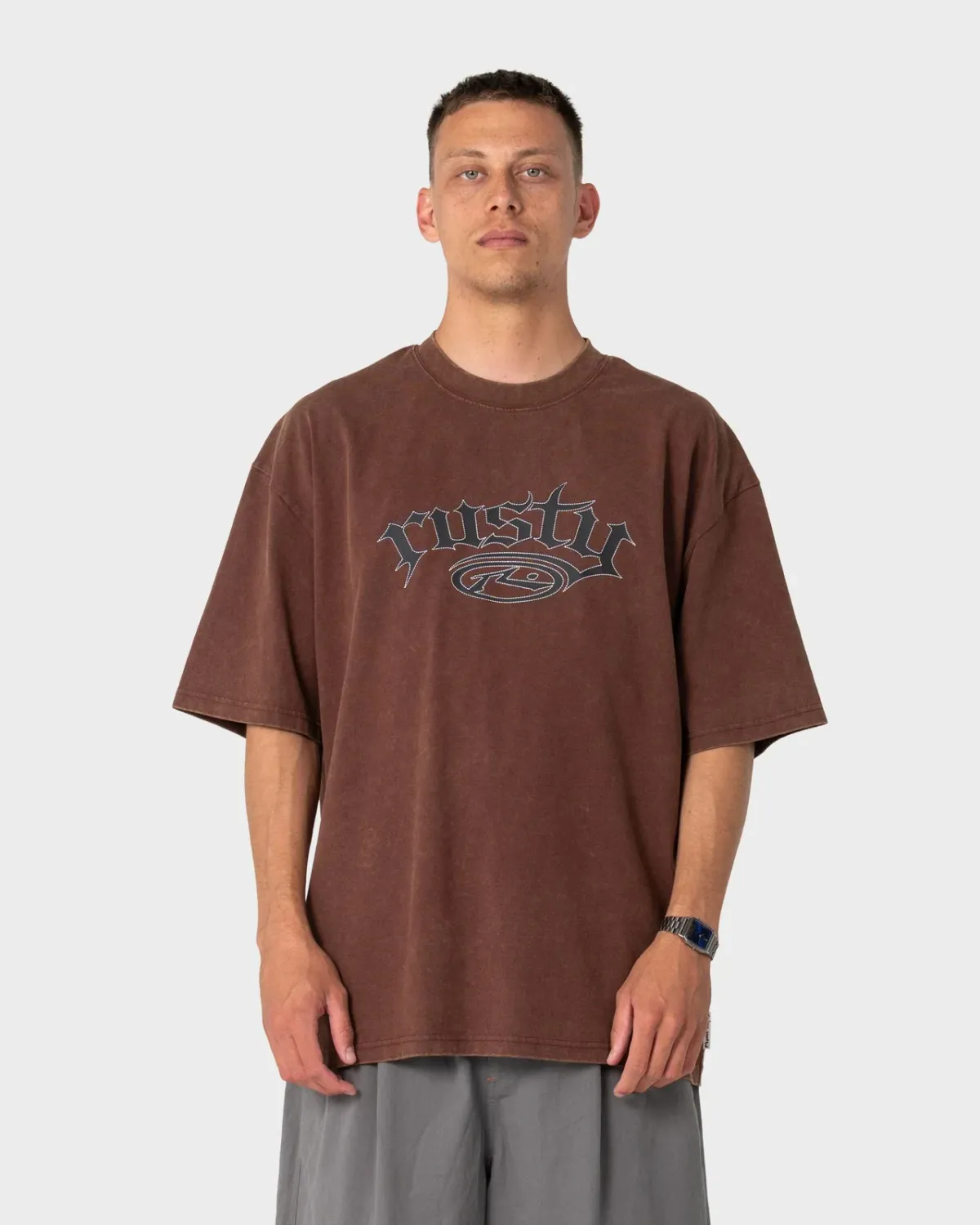 RUSTY MENS SMACKO SHORT SLEEVE TEE - PINECONE