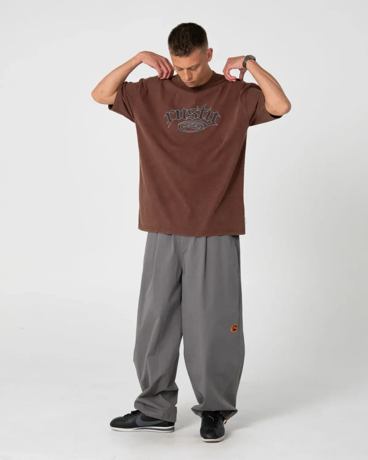 RUSTY MENS SMACKO SHORT SLEEVE TEE - PINECONE