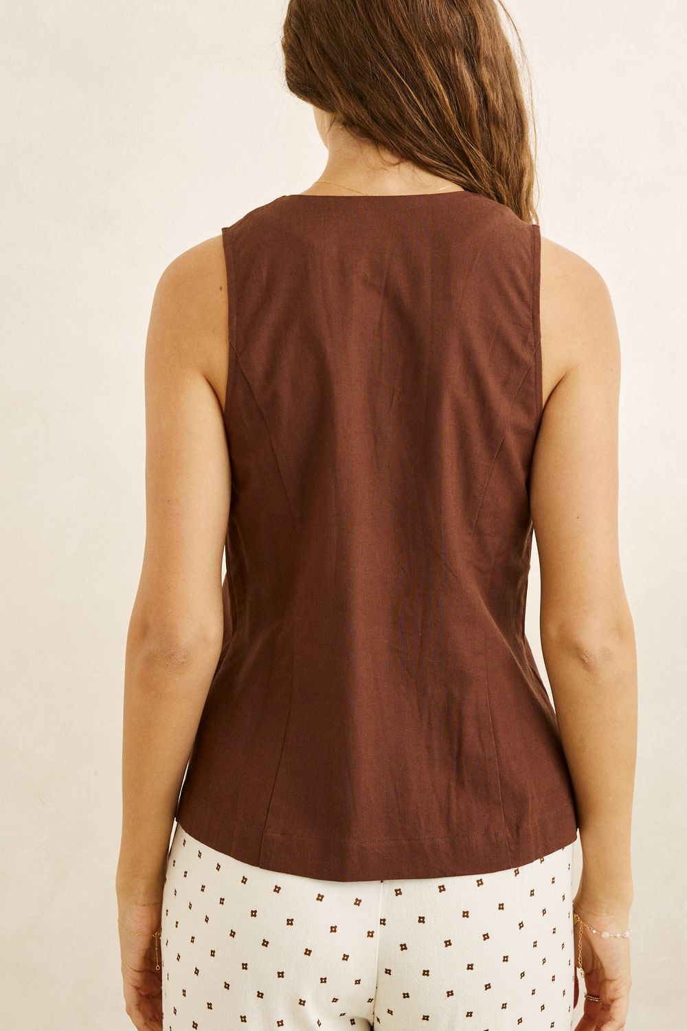 RHYTHM WOMENS VENICE WRAP VEST - CHOCOLATE
