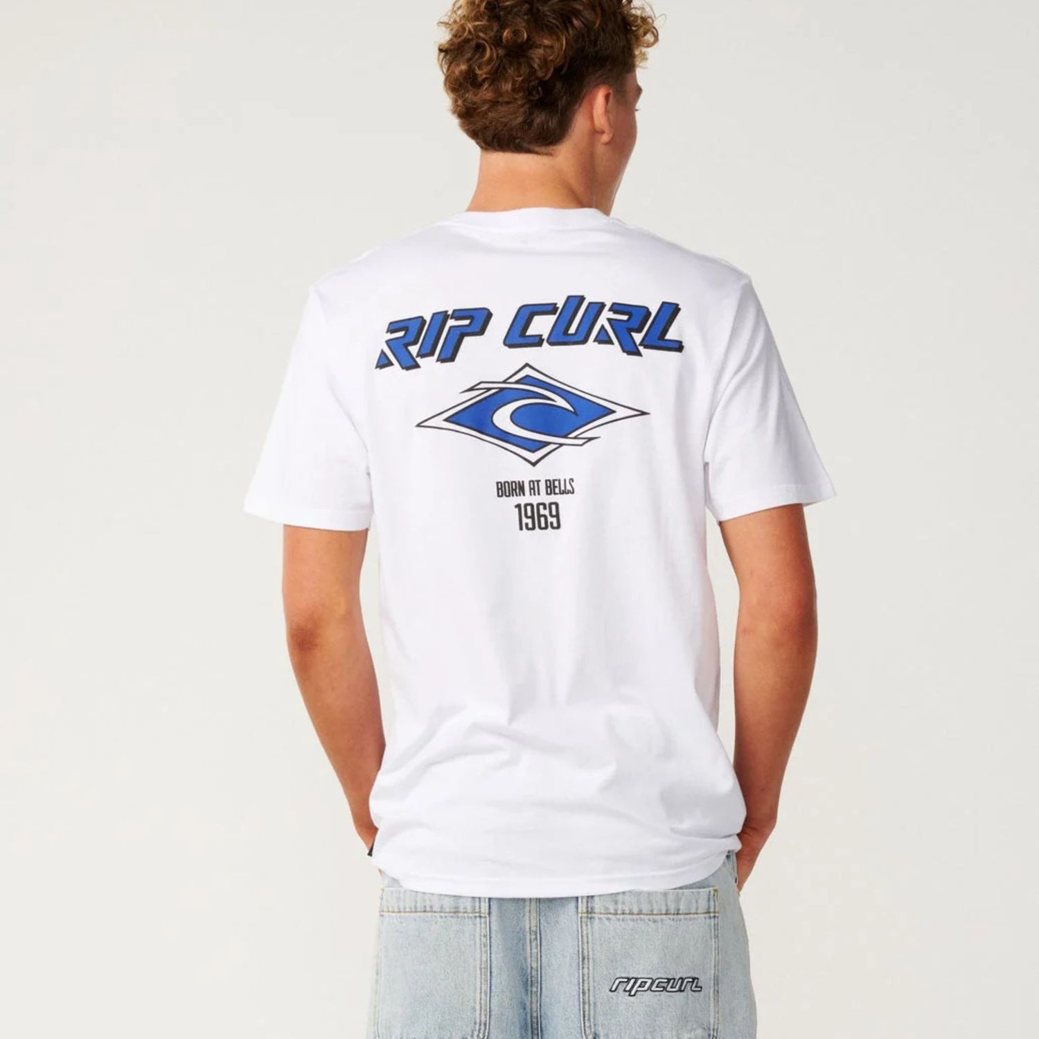 RIPCURL MENS FADE OUT ICON SS TEE- WHITE