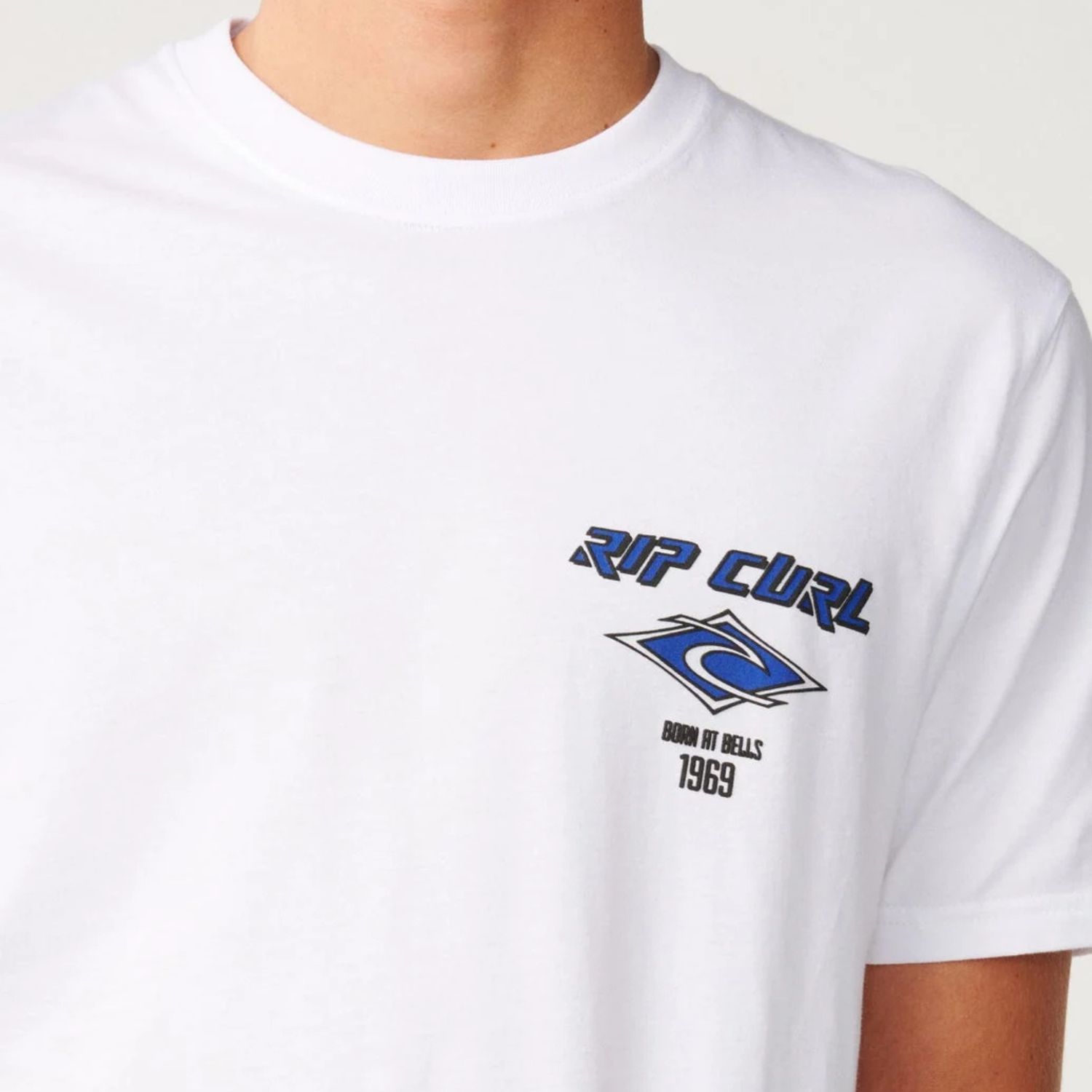 RIPCURL MENS FADE OUT ICON SS TEE- WHITE