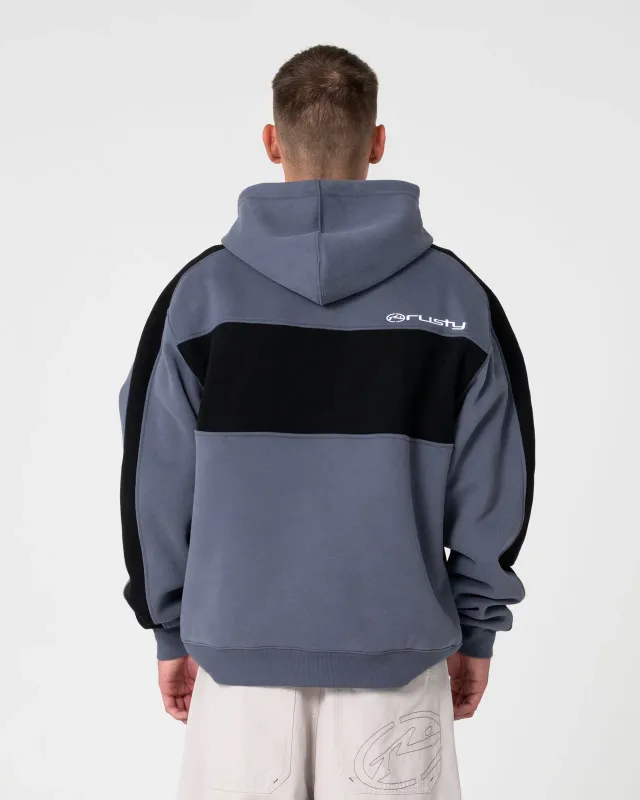 RUSTY MENS KILL SWITCH HOODED FLEECE - STEEL