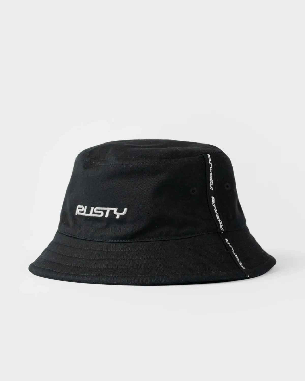 RUSTY MENS BLACK LIST REVERSIBLE BUCKET HAT - BLACK
