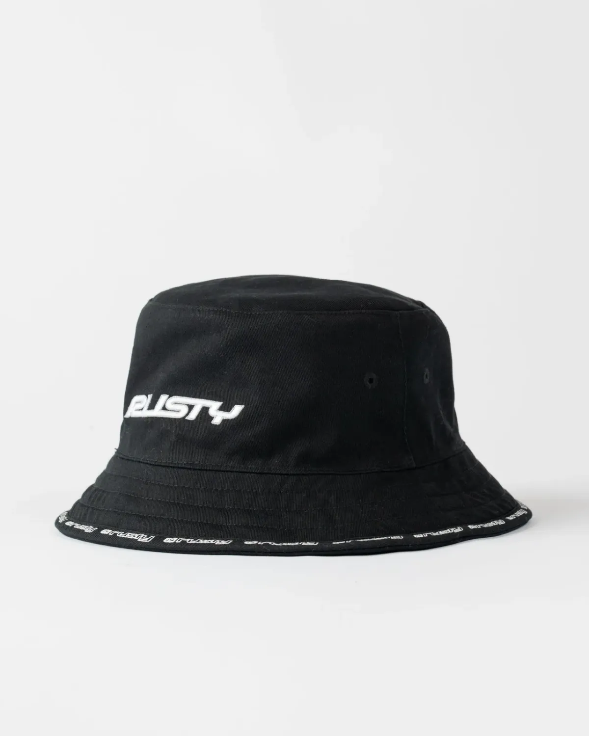 RUSTY MENS BLACK LIST REVERSIBLE BUCKET HAT - BLACK
