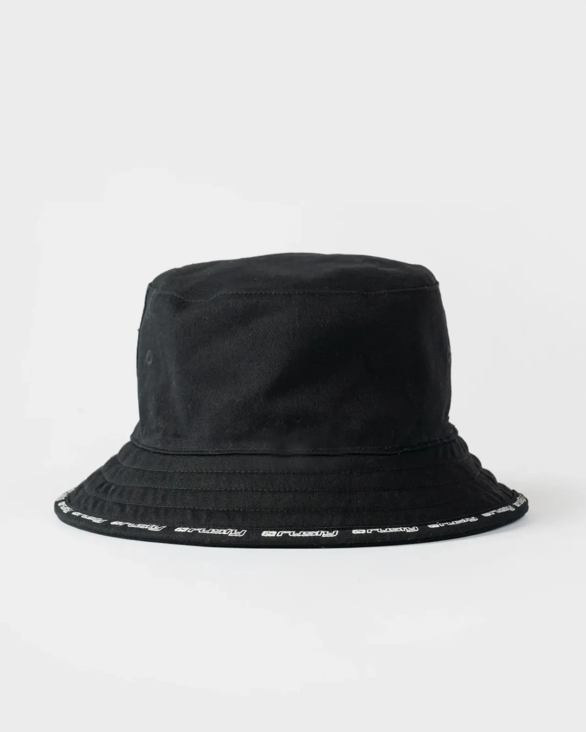 RUSTY MENS BLACK LIST REVERSIBLE BUCKET HAT - BLACK
