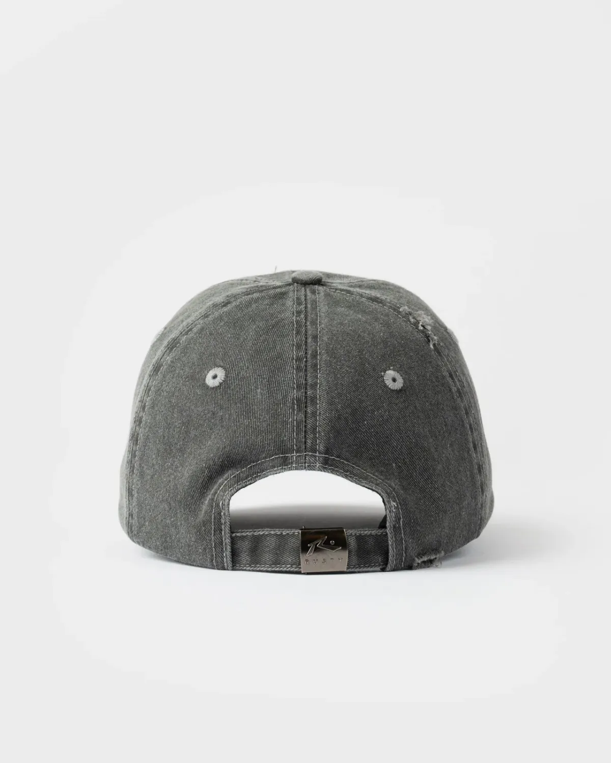 RUSTY MENS SPLIT SEAM DAD CAP - WASHED BLACK