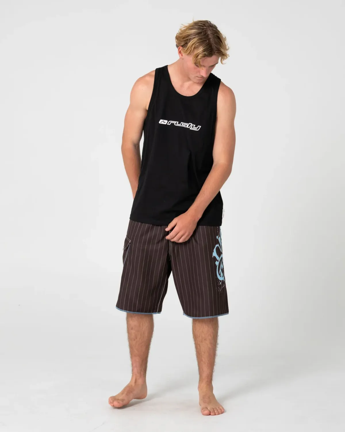 RUSTY MENS FRAGMENT TANK - BLACK