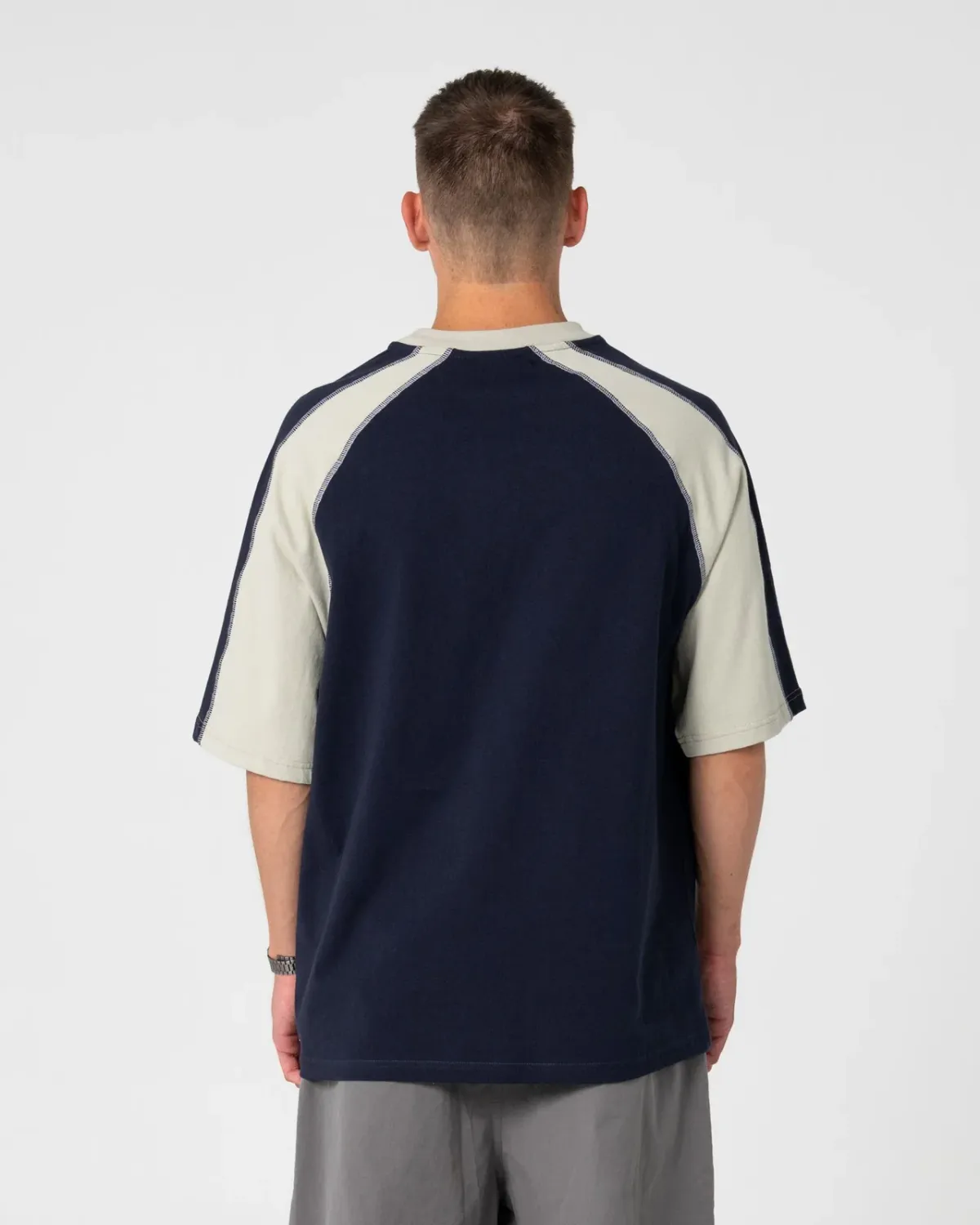 RUSTY MENS FADE-R SHORT SLEEVE TEE - NAVY BLUE