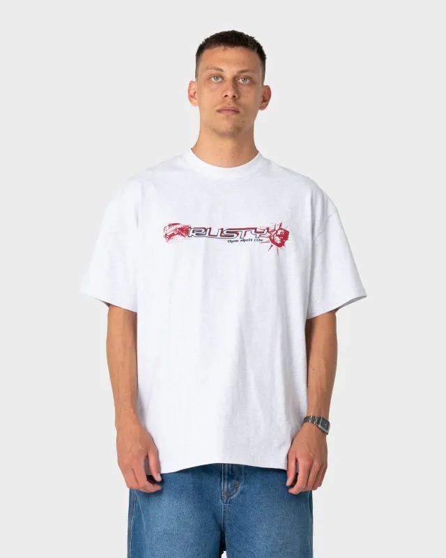 RUSTY MENS FOUR BY FOUR SHORT SLEEVE TEE - ECRU MARLE