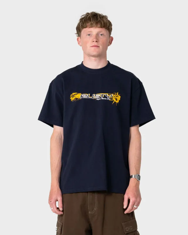 RUSTY MENS FOUR BY FOUR SHORT SLEEVE TEE - NAVY BLUE