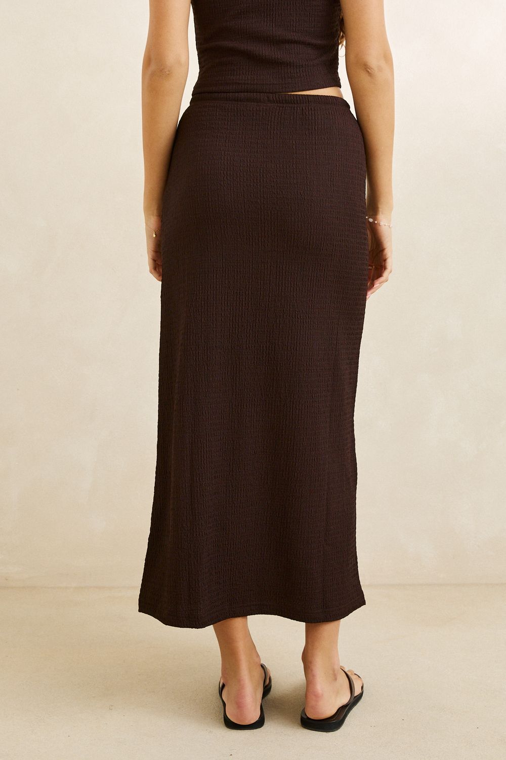RHYTHM WOMENS INDIE MAXI SKIRT - CHOCOLATE