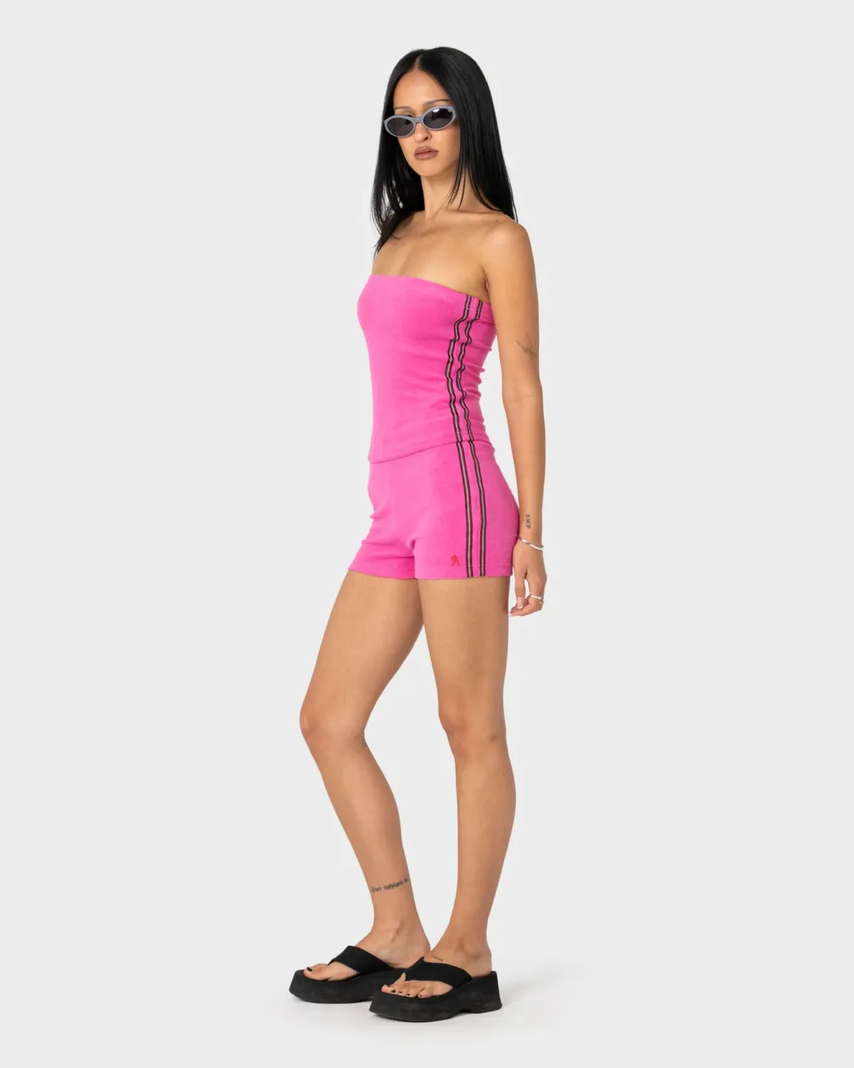 RUSTY WOMENS LAMAR TOWELLING BOOTY SHORT - FUCHSIA PINK