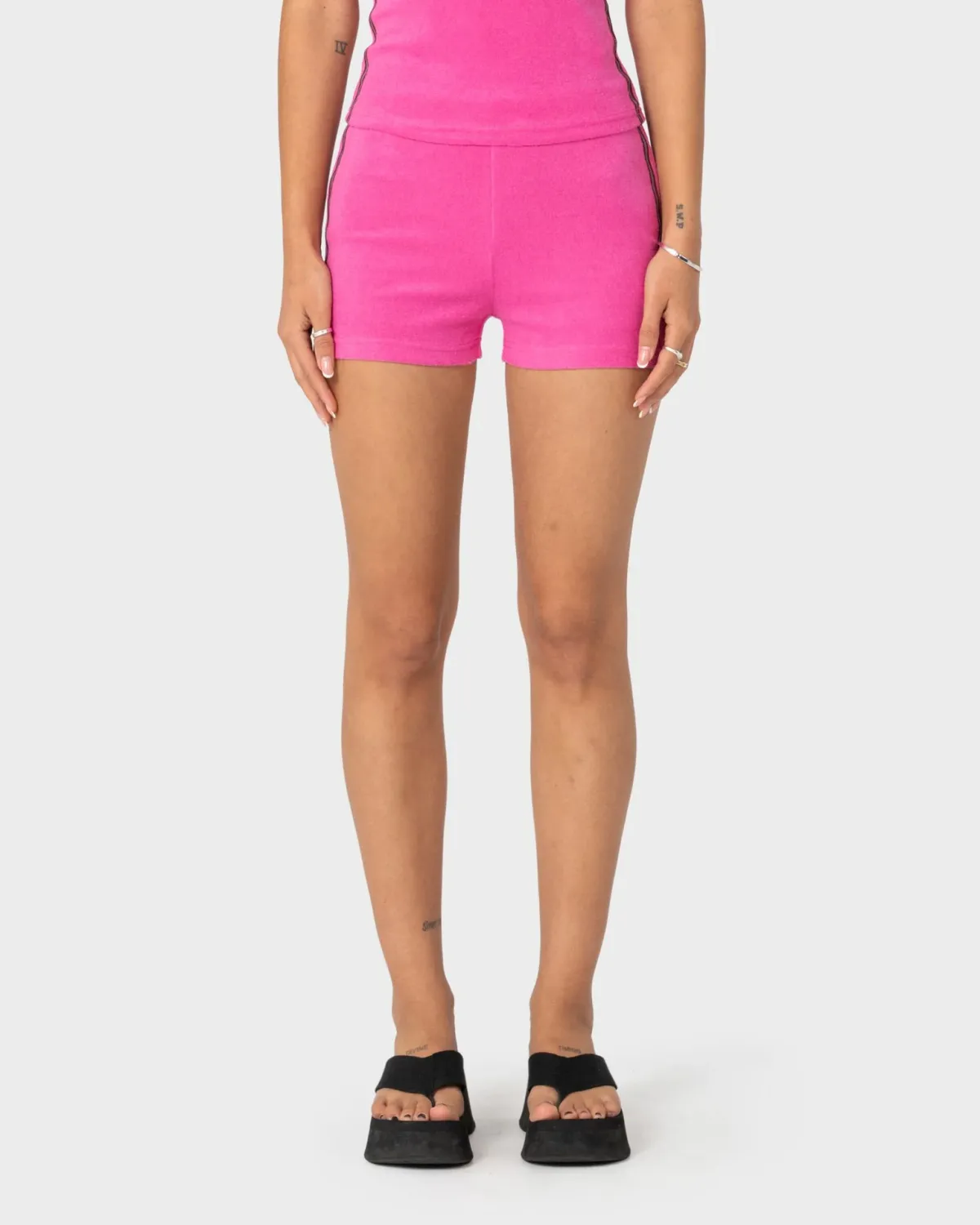 RUSTY WOMENS LAMAR TOWELLING BOOTY SHORT - FUCHSIA PINK