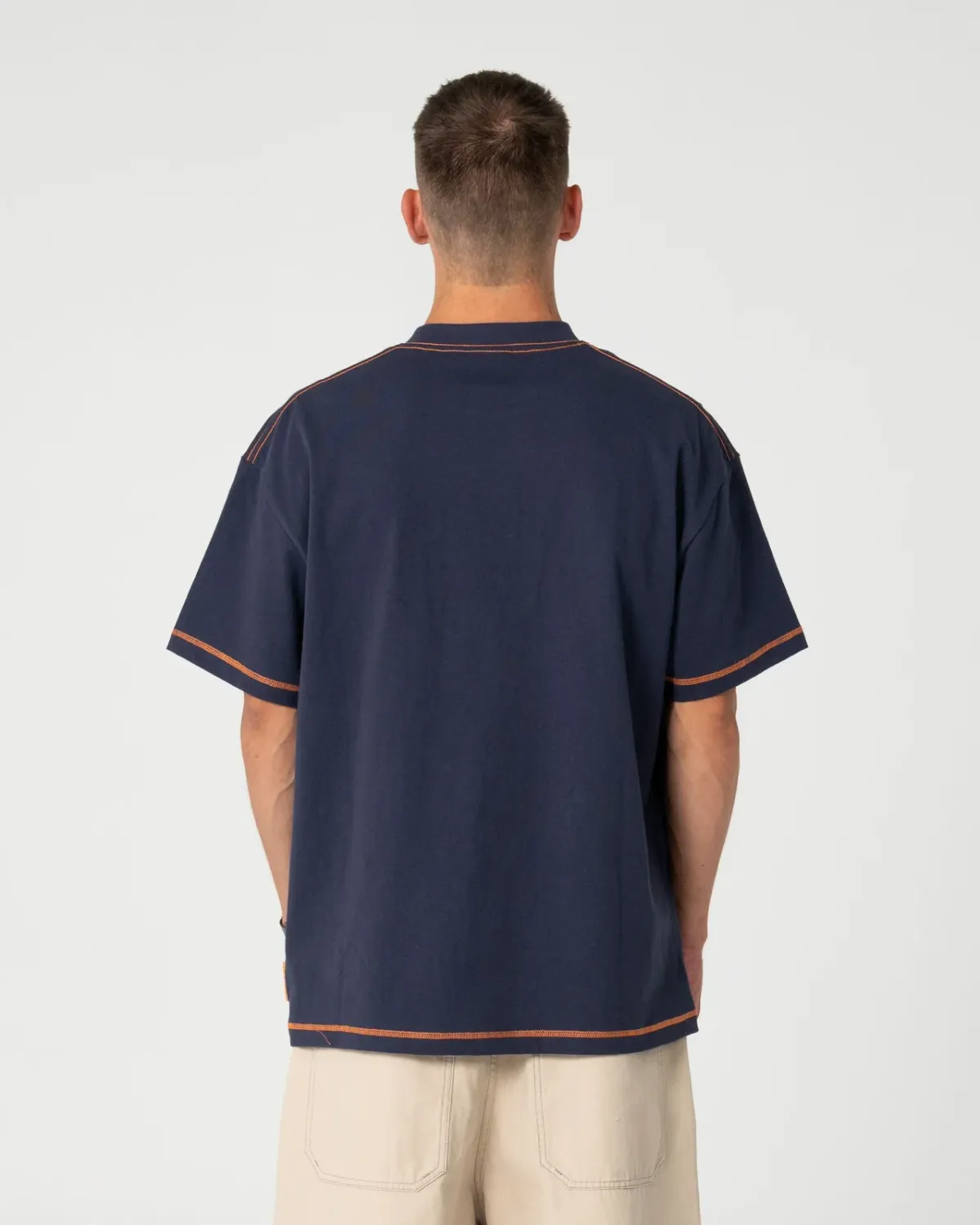 RUSTY MENS BUS DOWN SHORT SLEEVE TEE - DARK BLUE