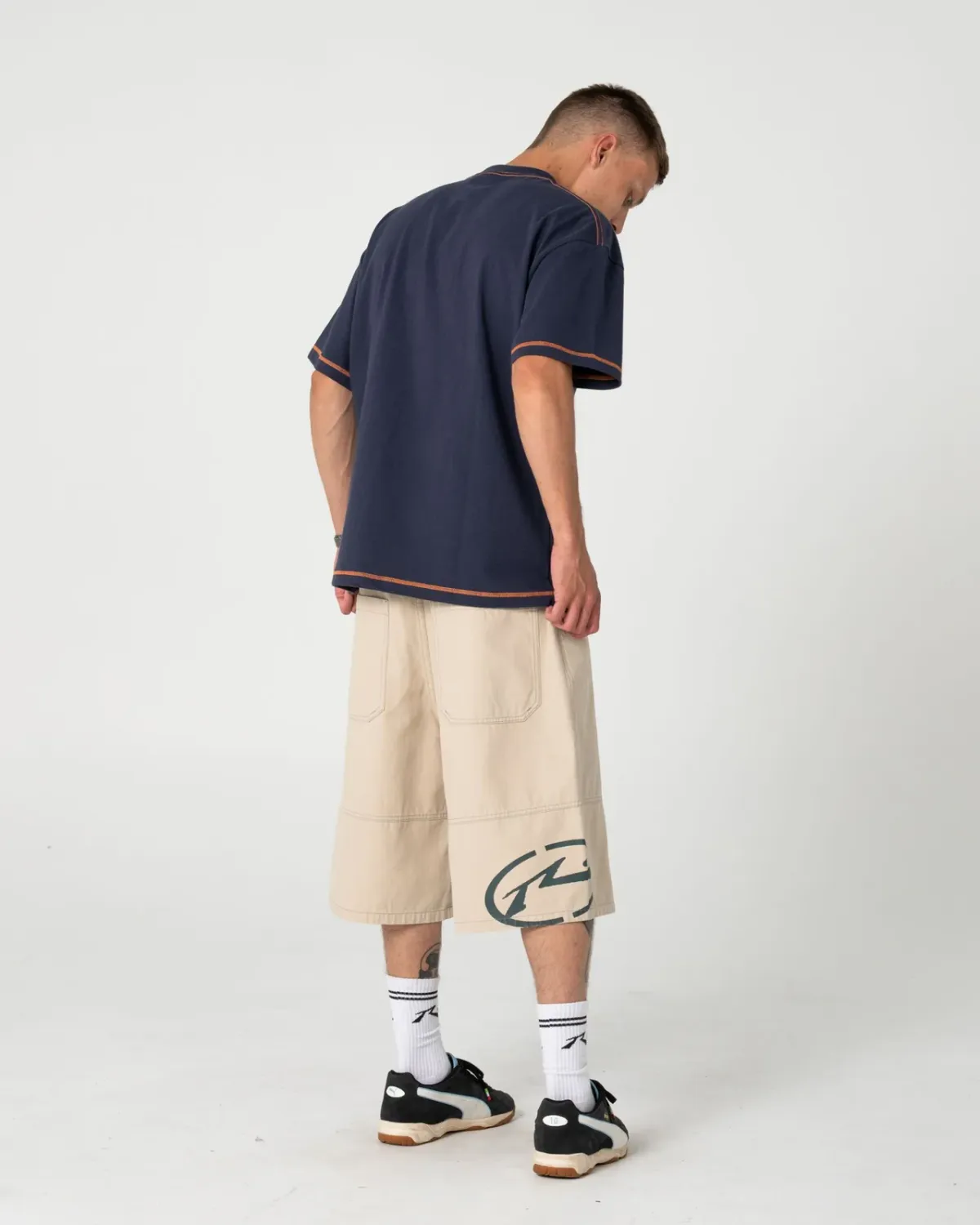 RUSTY MENS BUS DOWN SHORT SLEEVE TEE - DARK BLUE