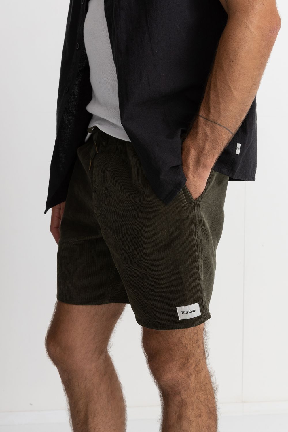 RHYTHM MENS CLASSIC CORD JAM - OLIVE
