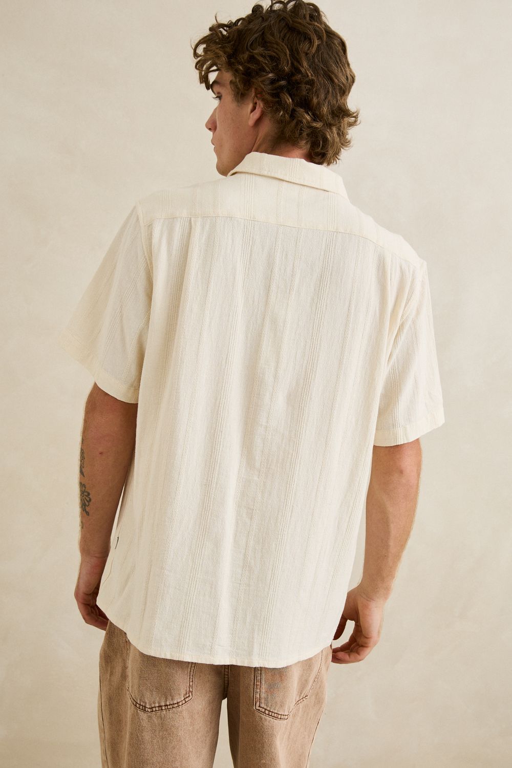 RHYTHM MENS SUNDOWN SS SHIRT - NATURAL