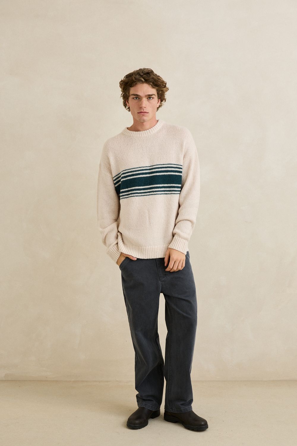 RHYTHM MENS STRATA KNIT - NATURAL