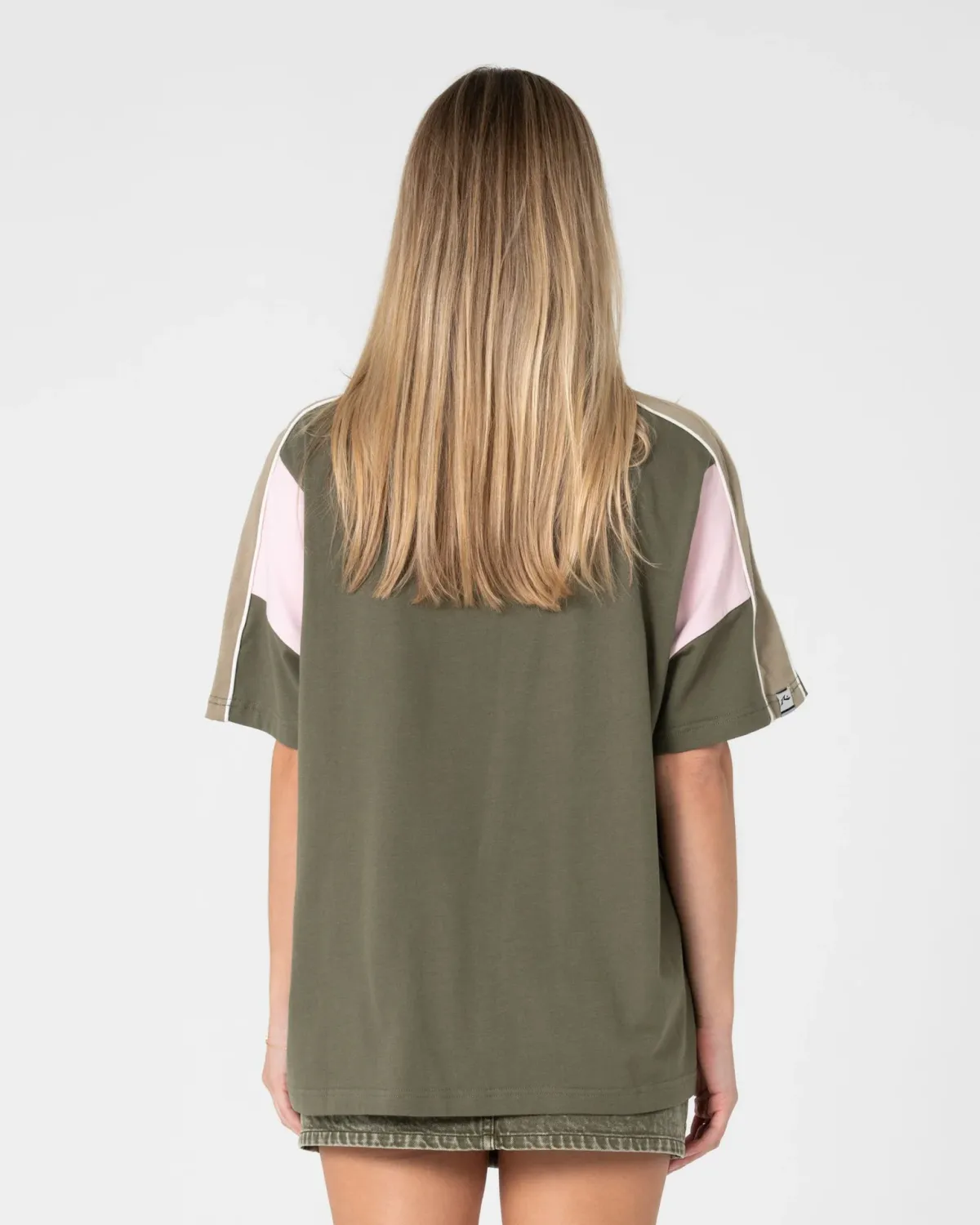 RUSTY WOMENS NEW BREAK 220 OVERSIZE TEE - SAVANNA
