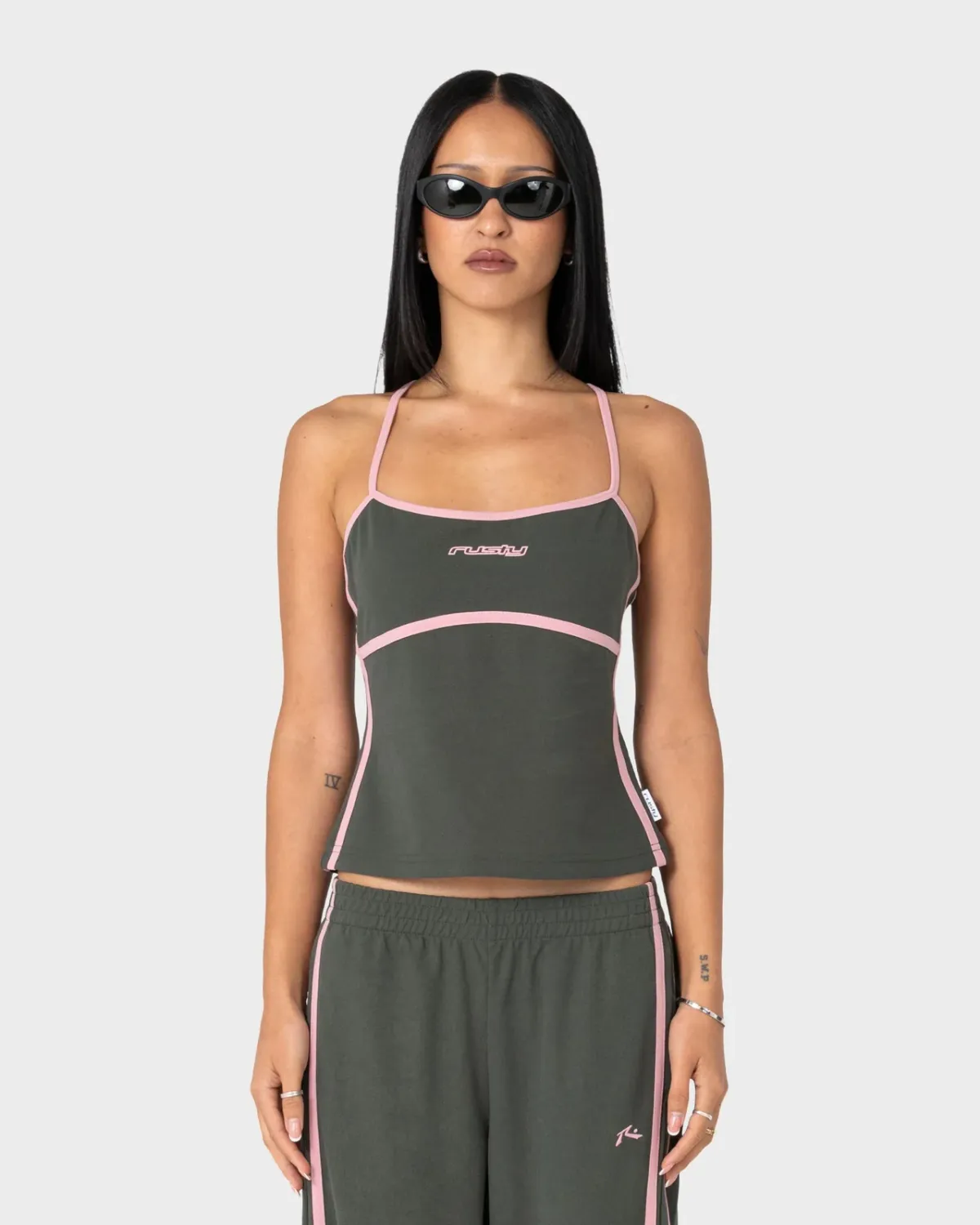 RUSTY WOMENS FREO KING FITTED TOP - SAVANNA