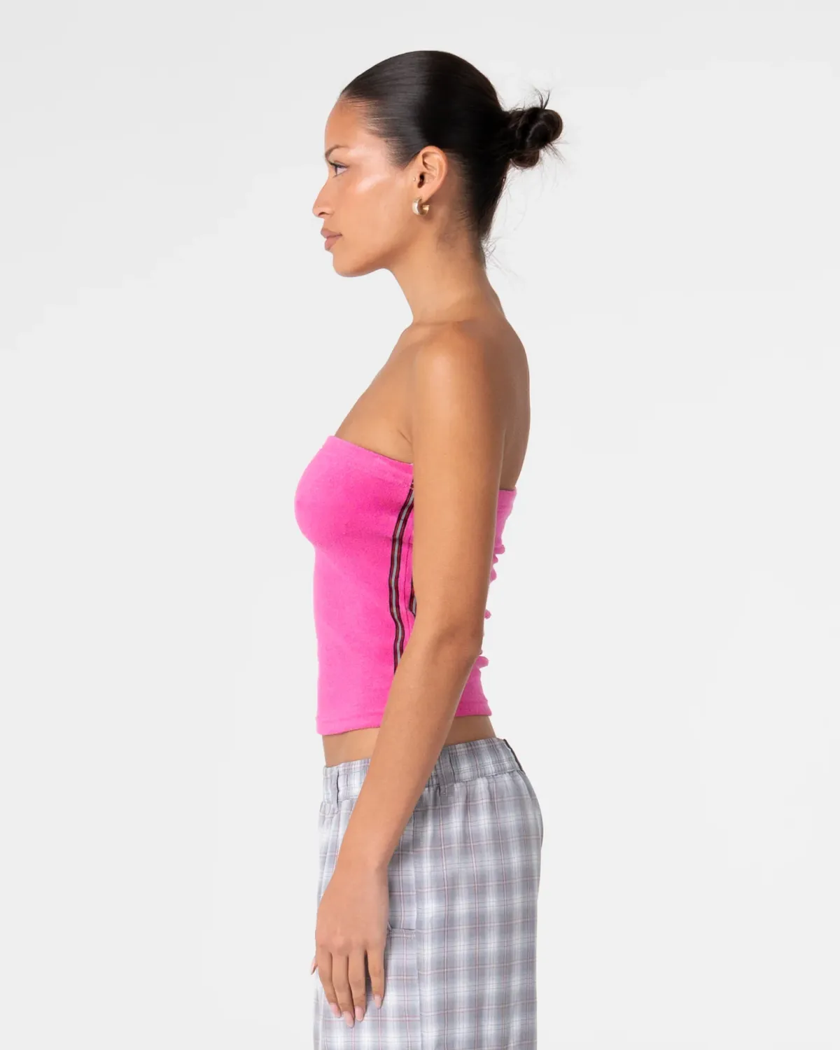 RUSTY WOMENS LAMAR TOWELLING SKIMMER TUBE TOP - FUCHSIA PINK