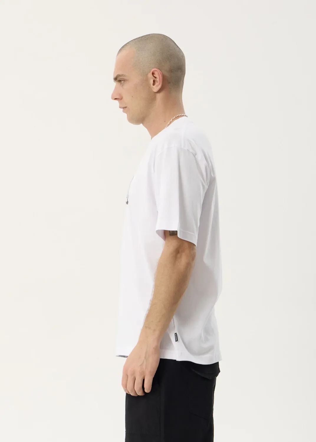 AFENDS MENS STICK EM UP - BOXY TEE - WHITE